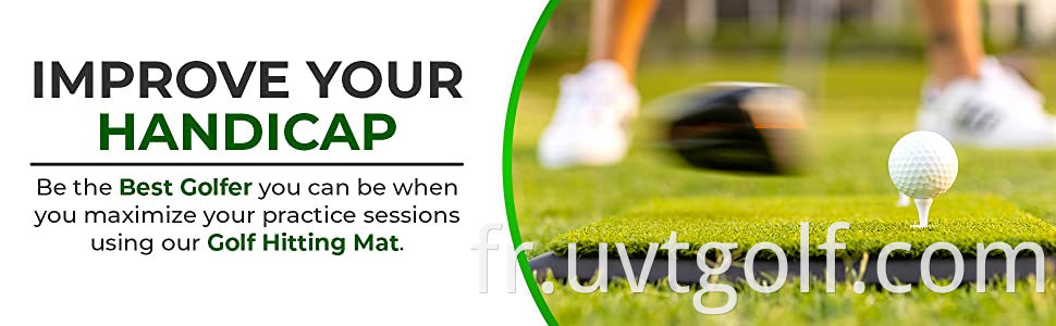 Améliorez votre handicap de golf. Maximisez vos séances d'entraînement à l'aide de notre tapis de frappe de golf.